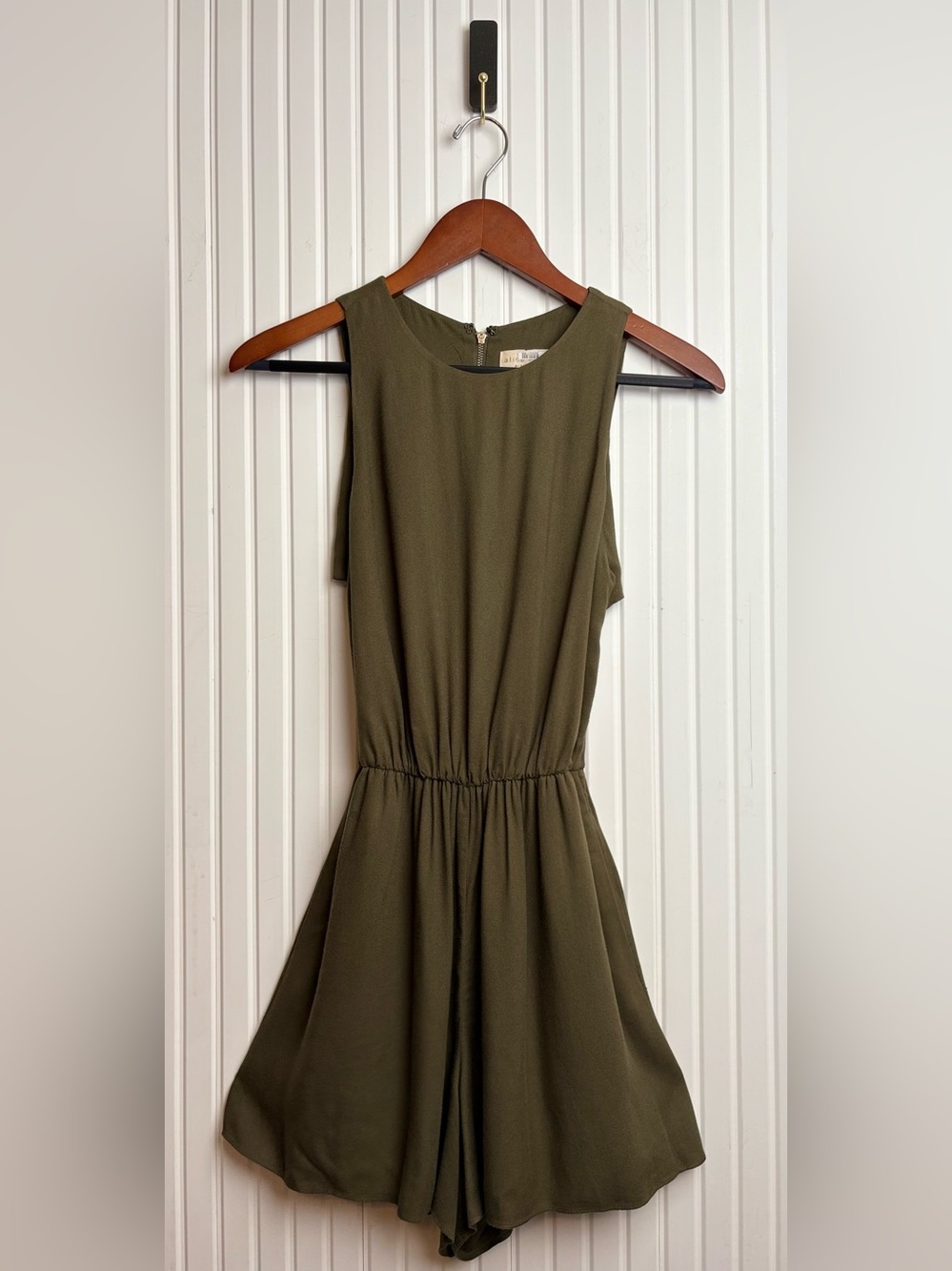 Alice + Olivia Olive Green Sleeveless Romper